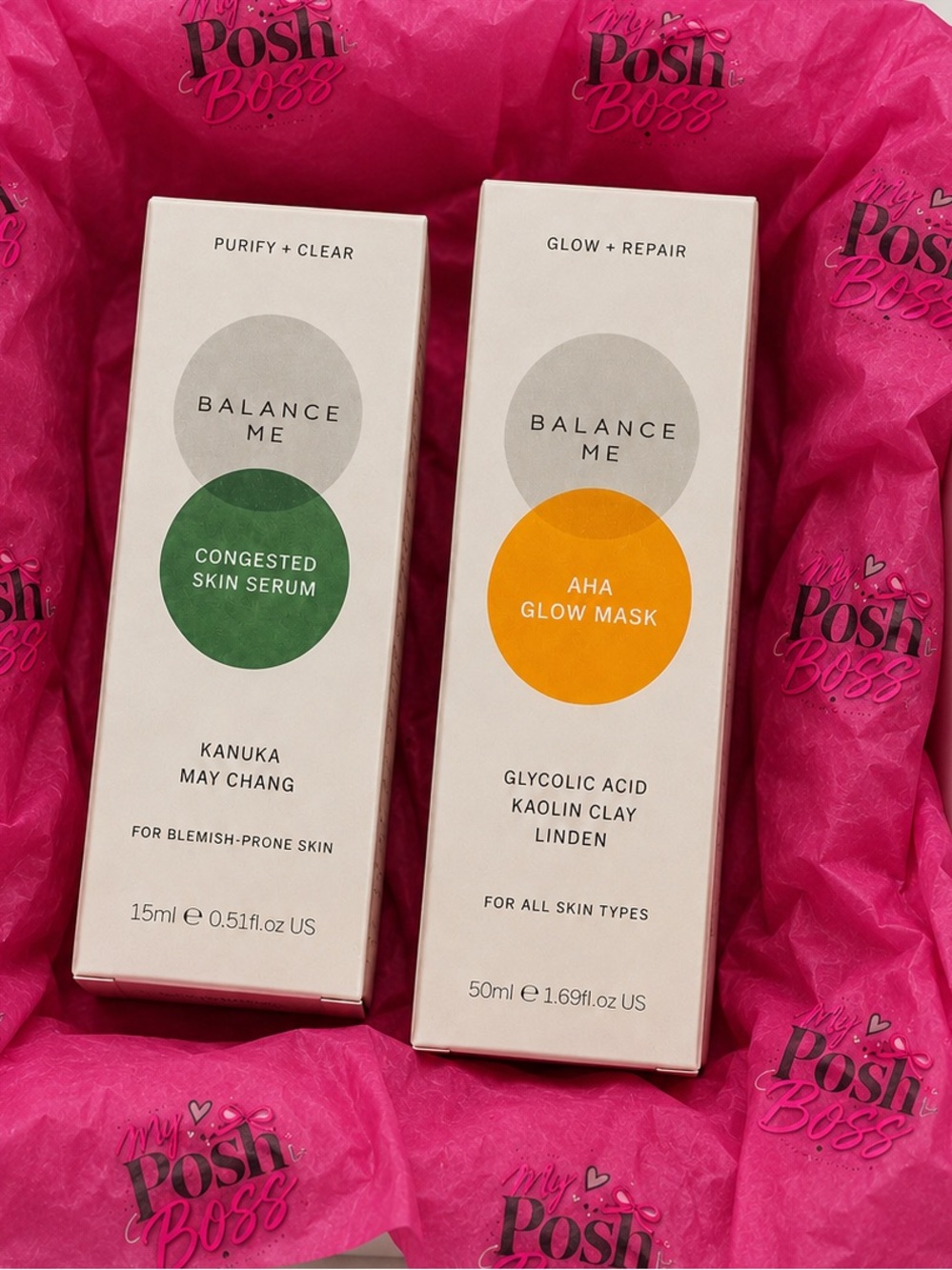 Balance Me Congested Skin Serum + AHA Glow Mask Skincare Bundle